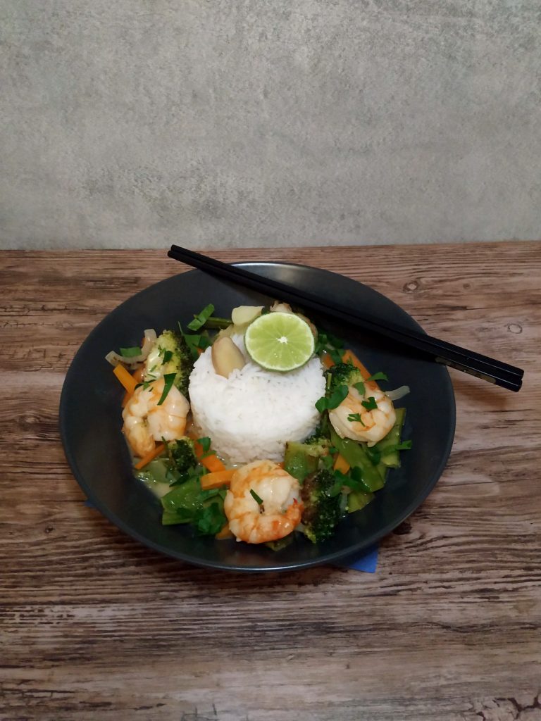 Thai Green Curry mit Garnelen